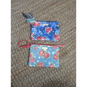 2 PIONEER WOMAN HERITAGE FLORAL MAKEUP COSMETIC BAG TRAVEL WALLET